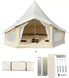 Canvas Bell Tent 16.4Ft – 4 Season Yurt w/ 2 Stove Jacks, Windows – Used Once – - Picture 1 of 3