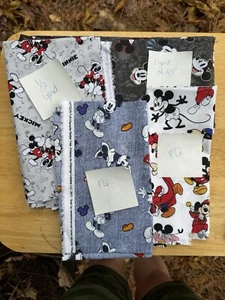 Minnie und Mickey Stoff blau weiß rot Retro klassisch früh Disney Steamboat Wiz - Bild 1 von 7
