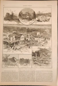 New Ulm Destroyed Cyclone Tornado Minnesota Harper's Weekly 1881 - Picture 1 of 1