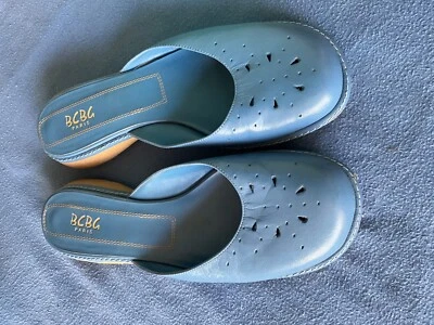 BCBG Paris sky blue mules comfy flats women’s size 7.5 medium - Image 1 of 4