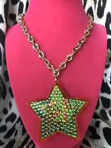Luly Lu "Nebula" Vintage HUGE Lucite Star Swarovski Vitrail Stellar Necklace - Bild 1 von 8