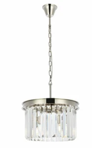 Crystal Chandelier Polished Nickel Kitchen Island Dining Room Light Fixture 16in - Picture 1 of 9