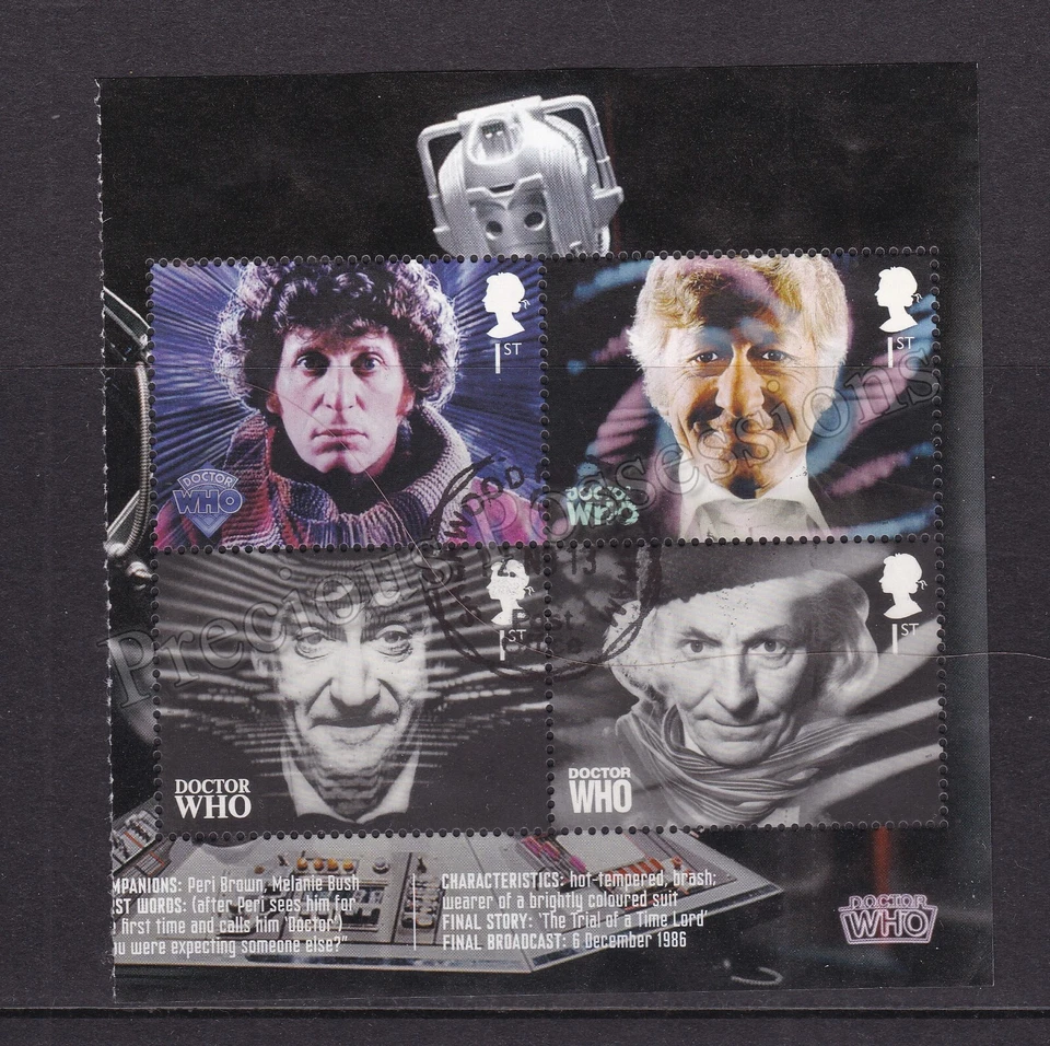 GB USED STAMP SHEET 2013 DOCTOR DR WHO EX PRESTIGE BOOKLET DY6 PANE 4 - Image 1 of 1