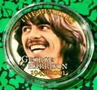 BEATLES GEORGE HARRISON COLORIZED ART ROUND CHALLENGE COIN