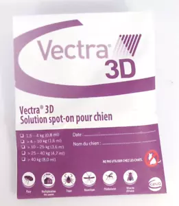 Vectra 3D 3 Pipettes Solution spot-on pour chien de 1.5 à 4Kg - 12/2025 - Imagen 1 de 1