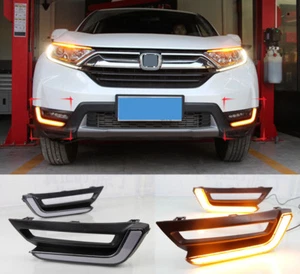 LED DRL Front Daytime Running Light Fog Turn Lamp For Honda CRV CR-V 2017-2020 - Picture 1 of 7