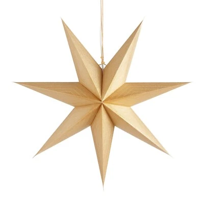 Mercado Mundial Navidad Navidad Brillo Dorado Papel Colgante Estrella Colgante Tono Foto 1 de 3