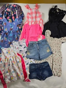 Girls Clothing Bundle Lot Dresses Tops Shorts Jacket Various Sizes - Picture 1 of 5