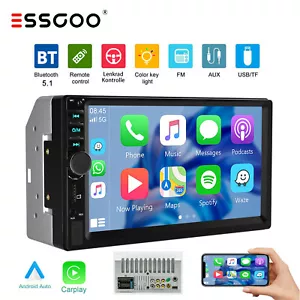 Apple Carplay Android Auto Autoradio doppia 2 Din 7" stereo Bluetooth USB AUX SD - Foto 1 di 15