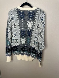 Vintage Method Mens Nordic Pattern Sweater L Wool Cozy Winter Knitwear - Picture 1 of 6