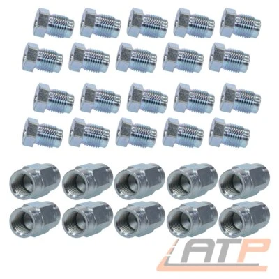 20x VERSCHRAUBUNG + 10x VERBINDER FÜR BREMSLEITUNG BREMSROHR Ø 4,75 MM - Bild 1 von 2