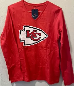 NFL Kansas City Chiefs Mahomes #15 Women's Medium Long Sleeve V-Neck Tee - NWT - Picture 1 of 4