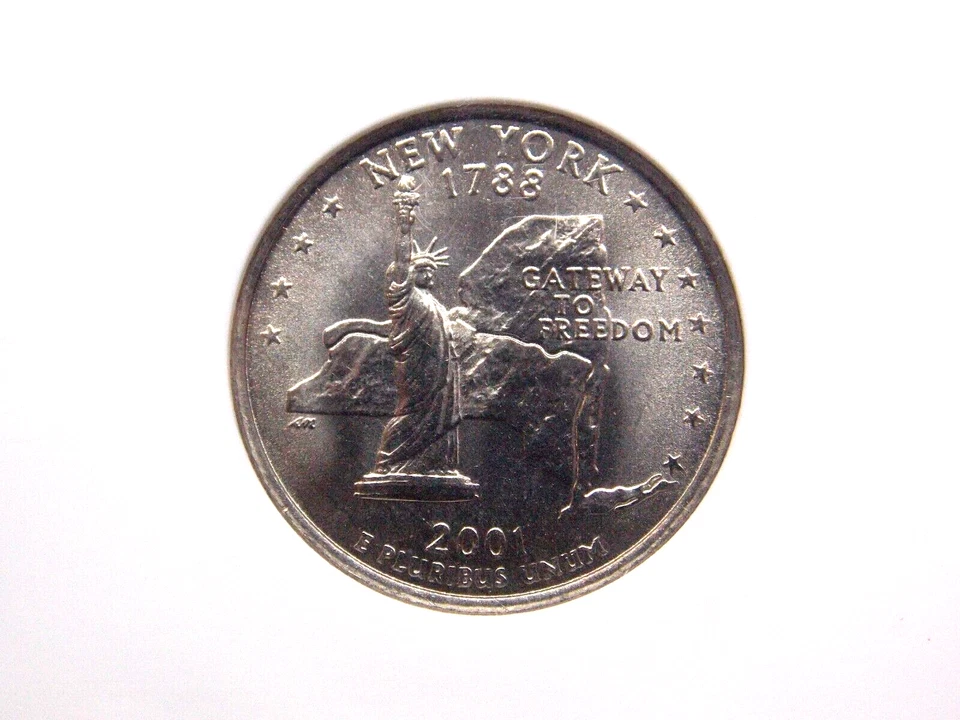 2001 "D" State **NEW YORK** Washington Quarter 25c NGC MS68 #038 GEM BU ECC&C - Image 1 of 4