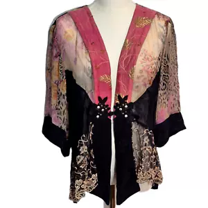 Spencer Alexis Floral Embroidered Artsy Boho Hippie Romantic Blouse Size XL - Picture 1 of 10