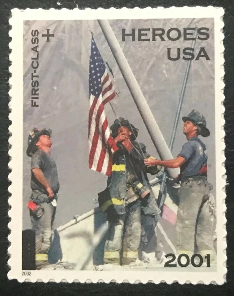 2002 Scott #B2 - 34¢ + 11¢ - HEROES - FIREMEN RAISING FLAG - Single Stamp - MNH - Image 1 of 1