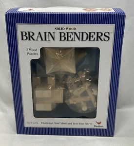 🧩 Cardinal Wood Brain Benders 3-3D Puzzles Item #791 NEW FREE SHIPPING - Picture 1 of 10