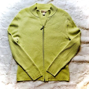 NORDSTROM Damen PULLOVER mit durchgehendem Reißverschluss limettengrün langarm Größe L - Bild 1 von 7