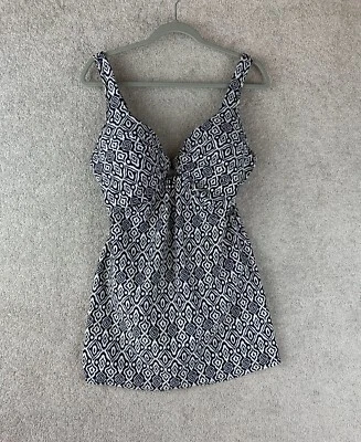 Tankini Shaping Curvy Swim Suit Bathing One Piece Shore Shapes 16 Blue Support - Image 1 of 4