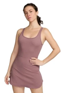 Women’s Nike One Dri Fit Scoop Neck Sleeveless Dress Built In Shorts Pink Medium - Picture 1 of 13