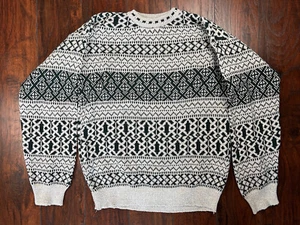 VTG Men’s Savile Row Sweater Pullover Grandpacore Crewneck Gray White & Green XL - Picture 1 of 24