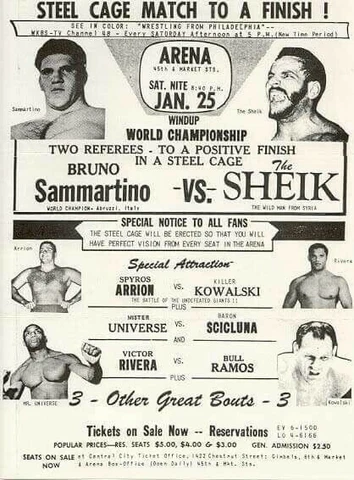 BRUNO SAMMARTINO VS THE SHEIK 8X10 POSTER PHOTO WRESTLING PICTURE WWF Cover