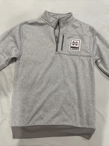 Mississippi State Bulldogs Champion Textured Quarter-Zip Jacket - Heather  Grey Cover