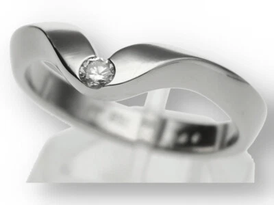 Solitär Brillant Ring Damen in 950 Platin 0,09 ct. - Bild 1 von 4