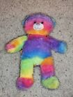 Peluche Build A Bear BABW cravate arc-en-ciel colorant ours en peluche animal 16" 