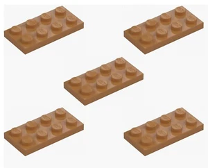 5 Placas LEGO Medianas Turrón 2x4 3020 Placa Plana 4x2 City Marrón Tostado - Imagen 1 de 6