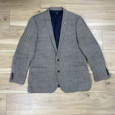 Blazer chaqueta deportiva para hombre J Crew Ludlow marrón espiga 100 % lino 44R Foto 1 de 4