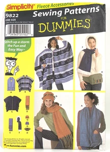 Simplicity Sewing Patterns for Dummies 9822 Poncho Scarf Bag Hat One Size UNCUT - Picture 1 of 3