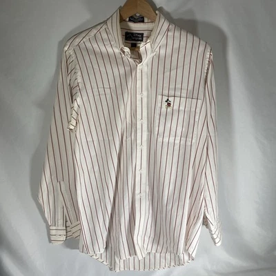 Camisa con botones Disney para hombre roja blanca a rayas grande 16 de colección años 90 cuello manga larga Foto 1 de 4