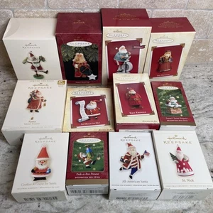 Large Lot of 12 Hallmark Keepsake Santa Clause Ornaments. Mint Conditions! - Picture 1 of 13