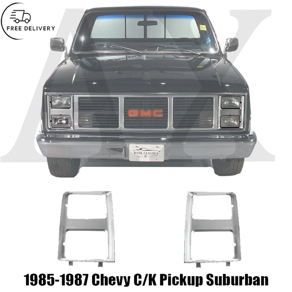Faros biseles embellecedores para camioneta Chevy GMC serie C/K 1985-1987/85-88 Suburban Foto 1 de 4