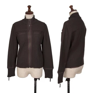 TRICO HIROKO BIS Rib Knit Switching Wool Zip Blouson Size 9(K-148162) - Picture 1 of 12