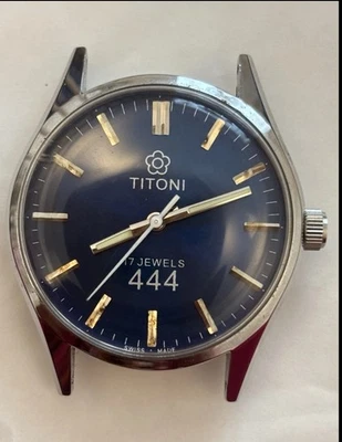 Reloj Pulsera Titoni 444 17J Cuerda Manual Vintage - Usado -  Foto 1 de 4