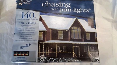 NIB Holiday Time Indoor Outdoor 140 33ft Chasing Clear Trim Lights w/ Controler - Image 1 of 3