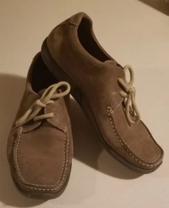 SCHÖNE HERREN FX FRAU WILDLEDER OXFORDS TAUPE GRÖSSE 14 SCHNÜRER BRAUN - Bild 1 von 6