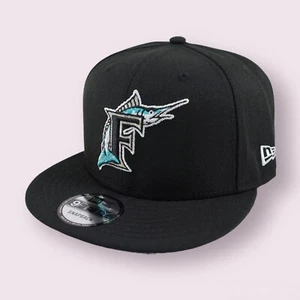 Florida / Miami Marlins 9FIFTY Adjustable Cap - MLB New Era Hat - Black Snapback - Picture 1 of 3
