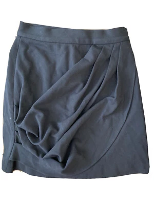 Alice + Olivia Ruched Knit Skirt, solid black size 4 - Image 1 of 4