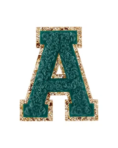 Stoney Clover Lane Forest Green Glitter Varsity Letter Patches - Picture 1 of 50