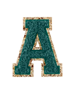 Stoney Clover Lane Forest Green Glitter Varsity Letter Patches - Image 1 of 4