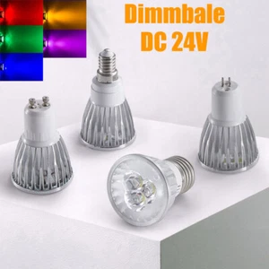 DC 24V Multicolor Dimmable LED Spotlight Bulbs MR16 GU10 E14 E27 GU5.3 Lamps - Picture 1 of 20