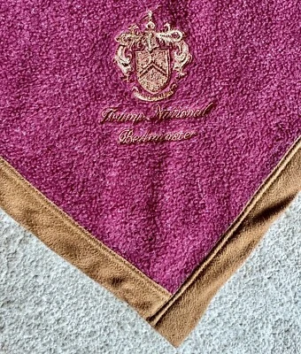 Vtg TRUMP National Bedminster ~ Burgundy Throw Blanket 70"x57" ~ RARE! - Image 1 of 4