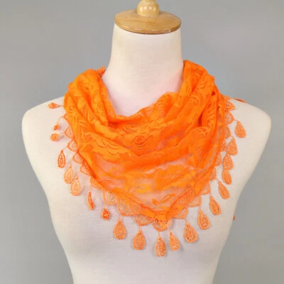 Mujeres Musulmanas Encaje Triángulo Bufanda Hijab Chales Bufandas Estolas Cuello Envolvente Cubierta Foto 1 de 4