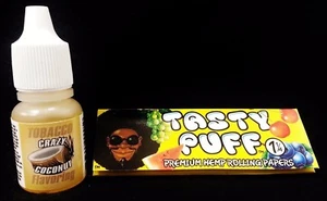 Tasty Puff Crazy bottiglia gocce di cocco 0,25 once e 1 confezione da 1 1/4 rotoli di carta - Foto 1 di 1
