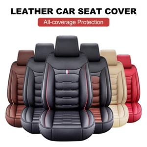 Car Seat Cover PU Leather Front Seat Cover Rear Split Bench Seat Cover Protector - Bild 1 von 41