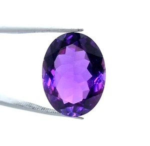 Certified Natural Amethyst Oval Cut 16x12 mm 9.85 CTS Faceted Loose Gemstone - Picture 1 of 8