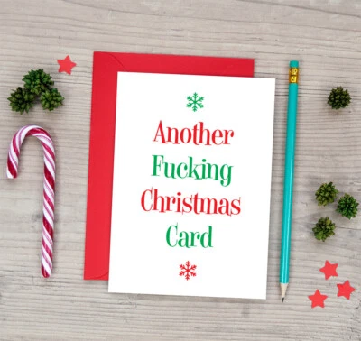 WEDFEST Another Fucking Christmas Card - Rude Funny Offensive Quirky Christmas Cards
