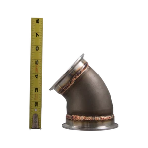 CXRacing 3.5"-3" Cast Stainless Steel 45 Degree Reducer Elbow Pipe Tube Flange - Picture 1 of 7